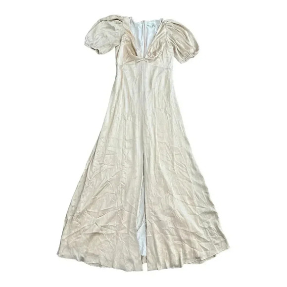 Sachin & Babi Champagne Puff Sleeve Alli Maxi Gown 4 - Picture 2 of 8